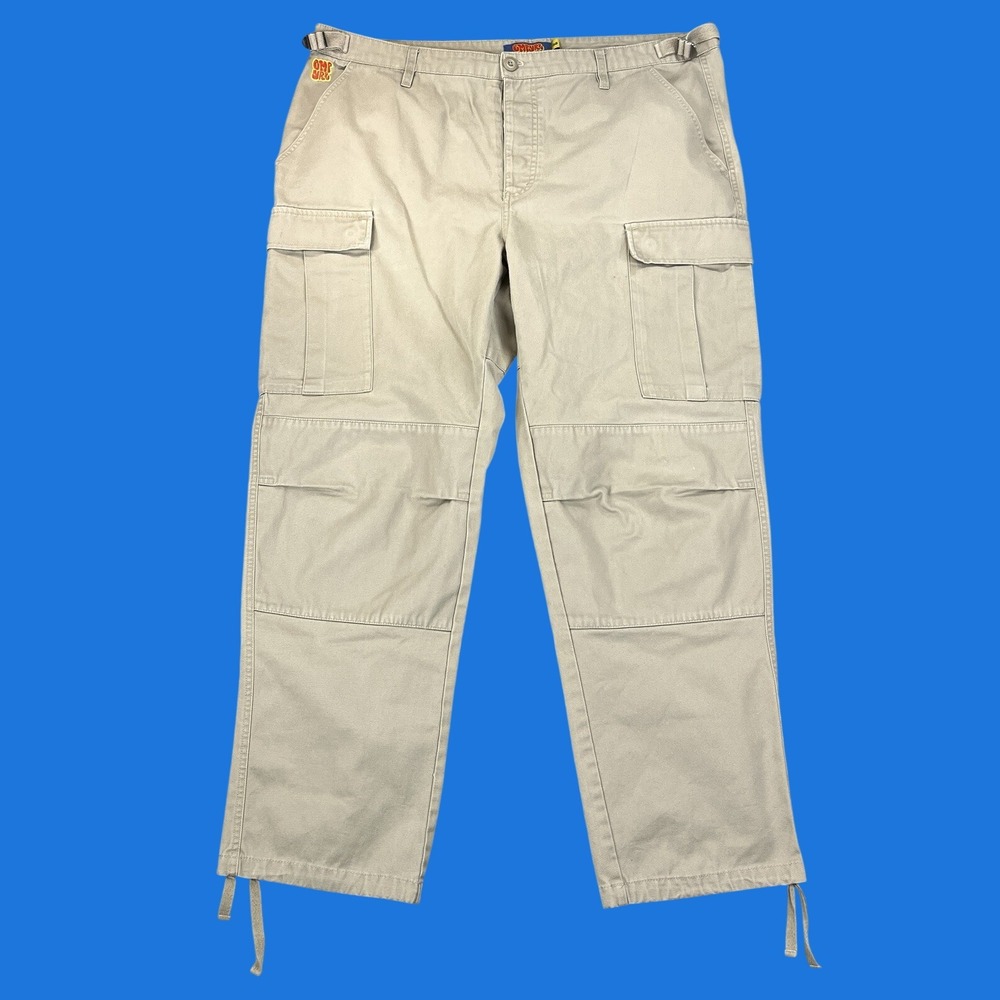 Empyre Cargo Pants Mens 38 Tan Khaki Baggy Skate Streetwear Utility Double Knee